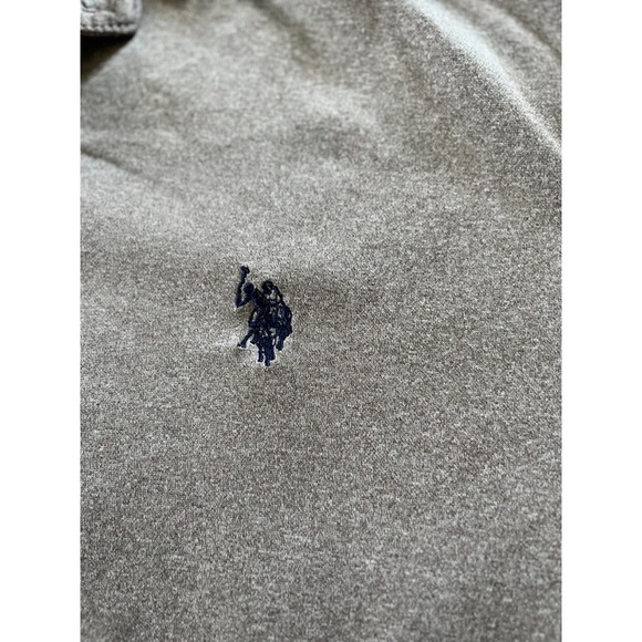 US‎ Polo Assn Mens Polo Shirt Size L Gray Logo Embroidered Logo Short Sleeve - Picture 2 of 4